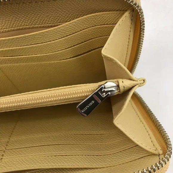 Coach Accordion zip crossgrain leather wallet Vanilla silver - Picture 10 of 16